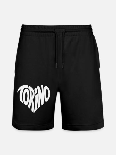 Turin, Torino Heart Design - Stanley/Stella Trainer Unisex Organic Jogging Shorts - black
