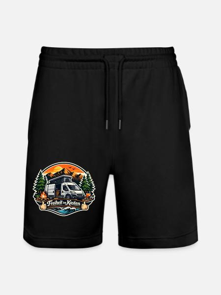 Freiheit im Kasten Camper - Stanley/Stella Unisex Bio Joggingshorts Trainer  - Schwarz