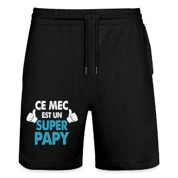 Dieser Typ ist ein Urgroßvater-Geschenk Opa-Humor - Stanley/Stella Unisex Bio Joggingshorts Trainer  - Schwarz - Vorne - Nik (191cm) & Marisol (170cm)