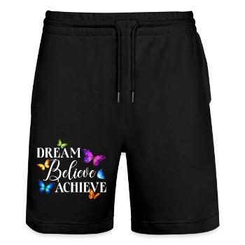 Inspiring Butterfly Monarch Butterfly Garden - Stanley/Stella Trainer Unisex Organic Jogging Shorts - black - Front - Nik (191cm) & Marisol (170cm)