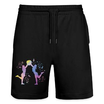 Cheerleader Cheer Mom Cheerleading - Stanley/Stella Unisex Bio Joggingshorts Trainer  - Schwarz - Vorne - Nik (191cm) & Marisol (170cm)