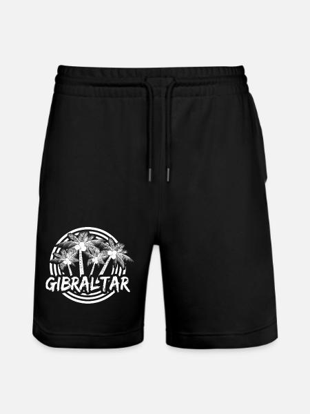 Gibraltar Palm Circle Logo - Stanley/Stella Trainer Unisex Organic Jogging Shorts - black