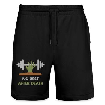 Zombie Workout Powerlifting - Stanley/Stella Trainer Unisex Organic Jogging Shorts - black - Front - Nik (191cm) & Marisol (170cm)
