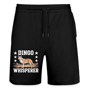Dingo Australischer Wildhund Tierliebhaber Design - Stanley/Stella Unisex Bio Joggingshorts Trainer  - Schwarz - Vorne - Nik (191cm) & Marisol (170cm)