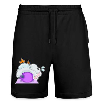 Elefant Yoga Fitness Gymnastik - Stanley/Stella Unisex Bio Joggingshorts Trainer  - Schwarz - Vorne - Nik (191cm) & Marisol (170cm)