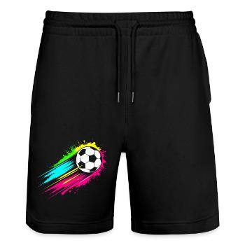 Allemagne – Ball im Farbenrausch Design - Short de jogging bio TRAINER Stanley/Stella unisexe - noir - Devant - Nik (191cm) & Marisol (170cm)