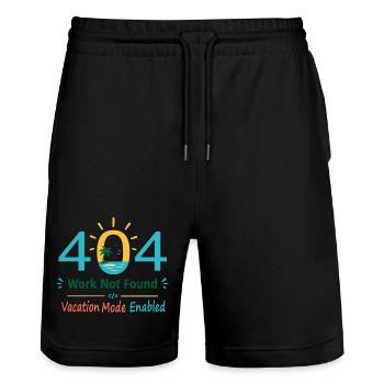 404 Work Not Found - Stanley/Stella Trainer Unisex Organic Jogging Shorts - black - Front - Nik (191cm) & Marisol (170cm)