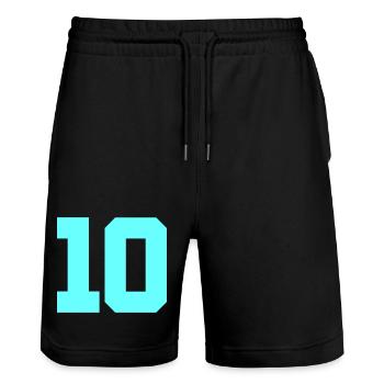 10- - Stanley/Stella Trainer Unisex Organic Jogging Shorts - black - Front - Nik (191cm) & Marisol (170cm)