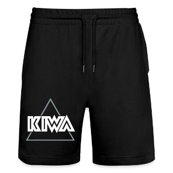 KIWA Logo - Short de jogging bio TRAINER Stanley/Stella unisexe - noir - Devant - Nik (191cm) & Marisol (170cm)
