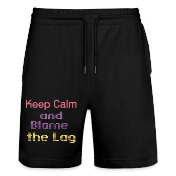 keep calm and blame the lag - Stanley/Stella Trainer Unisex Organic Jogging Shorts - black - Front - Nik (191cm) & Marisol (170cm)