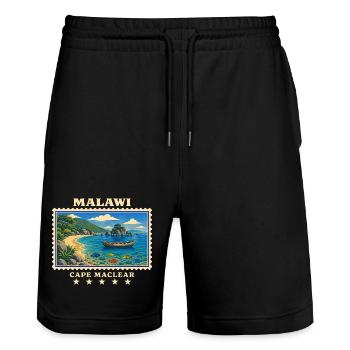 Marque de voyage vintage Malawi Cape Maclear - Short de jogging bio TRAINER Stanley/Stella unisexe - noir - Devant - Nik (191cm) & Marisol (170cm)