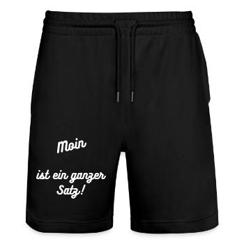 Heimatliebe Nord - Stanley/Stella Unisex Bio Joggingshorts Trainer  - Schwarz - Vorne - Nik (191cm) & Marisol (170cm)