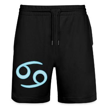 Krebs-Sternzeichen Pastellblau - Stanley/Stella Unisex Bio Joggingshorts Trainer  - Schwarz - Vorne - Nik (191cm) & Marisol (170cm)