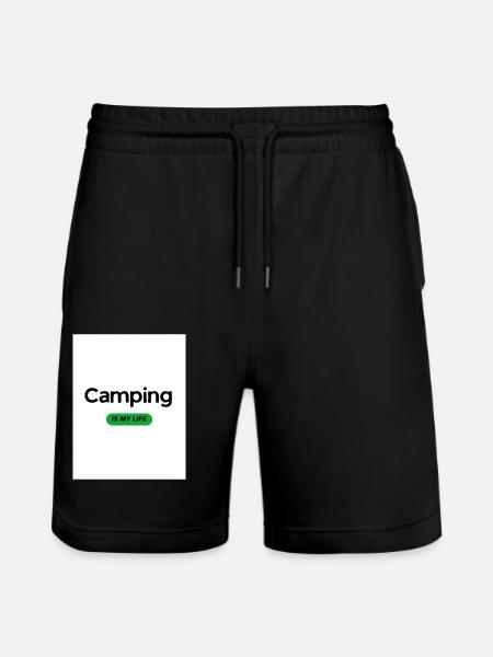 "Camping is my Life" - Stanley/Stella Trainer Unisex Organic Jogging Shorts - black