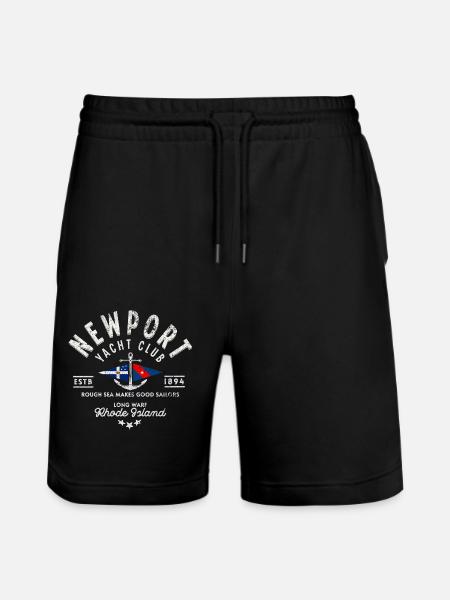 Newport Yacht Club Rhode Island - Pantaloncini da jogger ecologici unisex Trainer di Stanley/Stella - nero