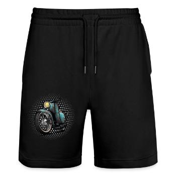 Schwalbe Tuning (türkis / Rost) // Illustration - Stanley/Stella Unisex Bio Joggingshorts Trainer  - Schwarz - Vorne - Nik (191cm) & Marisol (170cm)