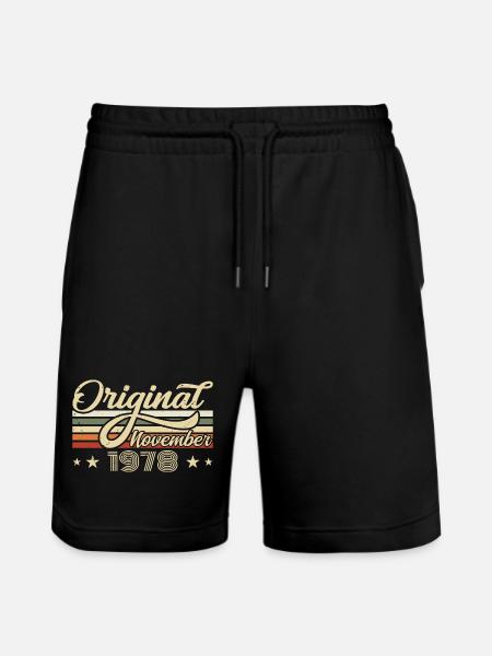 November 1978 Geburtstagsgeschenk November 1978 - Stanley/Stella Unisex Bio Joggingshorts Trainer  - Schwarz
