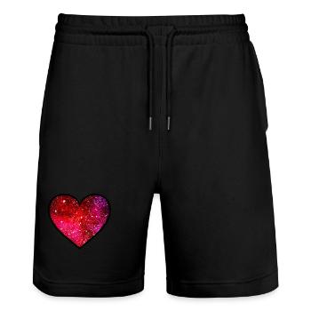 Kosmische Liebe - Stanley/Stella Unisex Bio Joggingshorts Trainer  - Schwarz - Vorne - Nik (191cm) & Marisol (170cm)