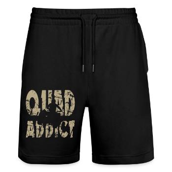 Quad Addict - Quad Bike Geschenk T-Shirt - Stanley/Stella Unisex Bio Joggingshorts Trainer  - Schwarz - Vorne - Nik (191cm) & Marisol (170cm)