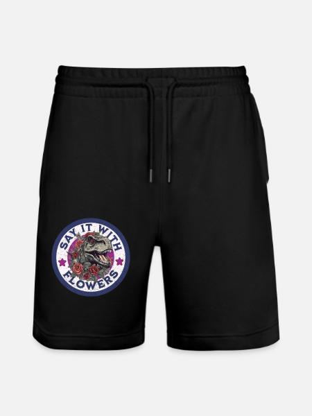 Say it with flowers - Stanley/Stella Trainer Unisex Organic Jogging Shorts - black