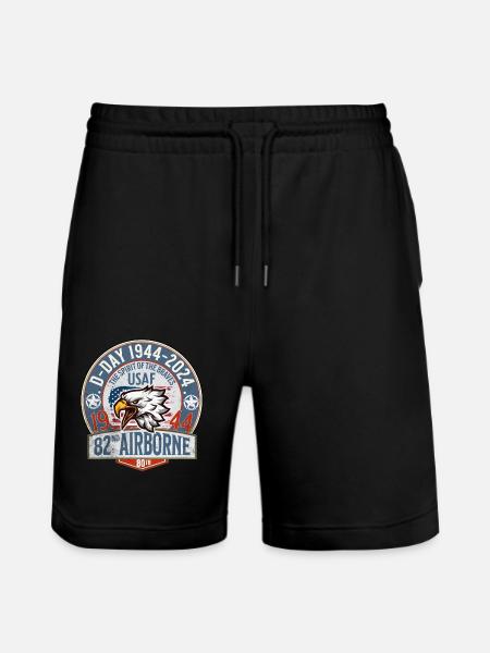 D Dag 82 em in de lucht - Stanley/Stella uniseks bio-joggingshorts Mover  - zwart