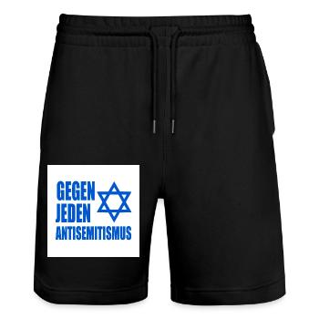 Gegen jeden antisemitismus - Stanley/Stella Unisex Bio Joggingshorts Trainer  - Schwarz - Vorne - Nik (191cm) & Marisol (170cm)
