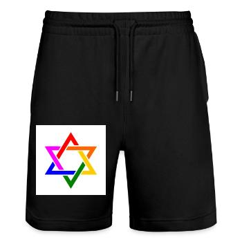 Israel lgbt flagge - Stanley/Stella Unisex Bio Joggingshorts Trainer  - Schwarz - Vorne - Nik (191cm) & Marisol (170cm)