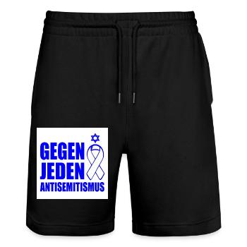 Gegen jeden antisemitismus - Stanley/Stella Unisex Bio Joggingshorts Trainer  - Schwarz - Vorne - Nik (191cm) & Marisol (170cm)