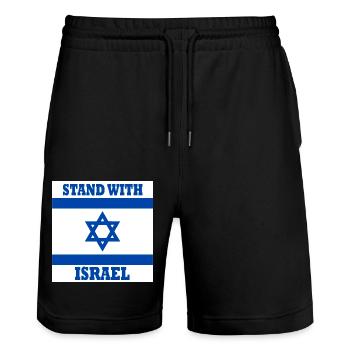 Stand with israel - Stanley/Stella Trainer Unisex Organic Jogging Shorts - black - Front - Nik (191cm) & Marisol (170cm)