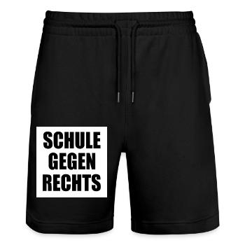 Schule gegen rechts - Stanley/Stella Unisex Bio Joggingshorts Trainer  - Schwarz - Vorne - Nik (191cm) & Marisol (170cm)