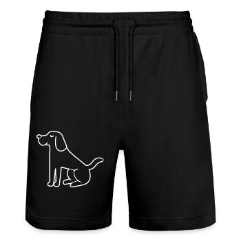 Chien - Short de jogging bio TRAINER Stanley/Stella unisexe - noir - Devant - Nik (191cm) & Marisol (170cm)