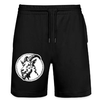 Ziege Steinbock Ziegenbock - Stanley/Stella Unisex Bio Joggingshorts Trainer  - Schwarz - Vorne - Nik (191cm) & Marisol (170cm)