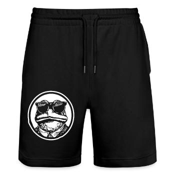 Frog Toad - Stanley/Stella Trainer Unisex Organic Jogging Shorts - black - Front - Nik (191cm) & Marisol (170cm)