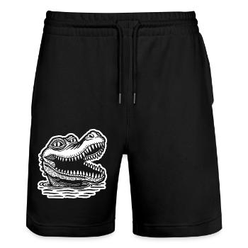 Crocodile Alligator - Short de jogging bio TRAINER Stanley/Stella unisexe - noir - Devant - Nik (191cm) & Marisol (170cm)