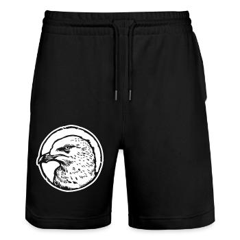 Mouette - Short de jogging bio TRAINER Stanley/Stella unisexe - noir - Devant - Nik (191cm) & Marisol (170cm)