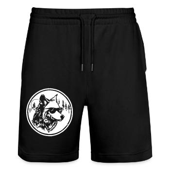 Wolf - Stanley/Stella Unisex Bio Joggingshorts Trainer  - Schwarz - Vorne - Nik (191cm) & Marisol (170cm)