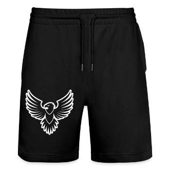 Adler Adlerkopf - Stanley/Stella Unisex Bio Joggingshorts Trainer  - Schwarz - Vorne - Nik (191cm) & Marisol (170cm)