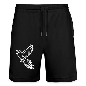 Perroquet oiseau - Short de jogging bio TRAINER Stanley/Stella unisexe - noir - Devant - Nik (191cm) & Marisol (170cm)