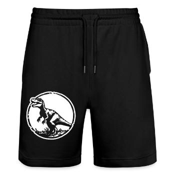 Dinosaure Dino - Short de jogging bio TRAINER Stanley/Stella unisexe - noir - Devant - Nik (191cm) & Marisol (170cm)