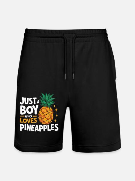 Pineapple tropical hawaiian fruit - Stanley/Stella Trainer Unisex Organic Jogging Shorts - black