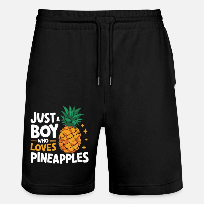 Pineapple tropical hawaiian fruit - Stanley/Stella Trainer Unisex Organic Jogging Shorts - black