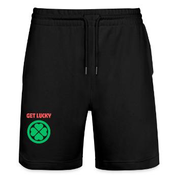 Get Lucky / Clover - Short de jogging bio TRAINER Stanley/Stella unisexe - noir - Devant - Nik (191cm) & Marisol (170cm)