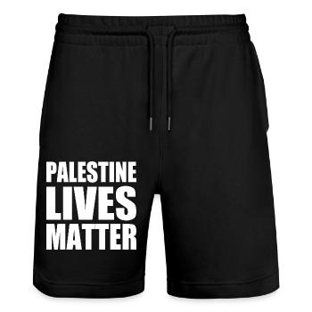 Palestine lives matter - Short de jogging bio TRAINER Stanley/Stella unisexe - noir - Devant - Nik (191cm) & Marisol (170cm)