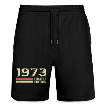 Nées en 1973 anniversaire 1973 Vintage 1973 - Short de jogging bio TRAINER Stanley/Stella unisexe - noir - Devant - Nik (191cm) & Marisol (170cm)