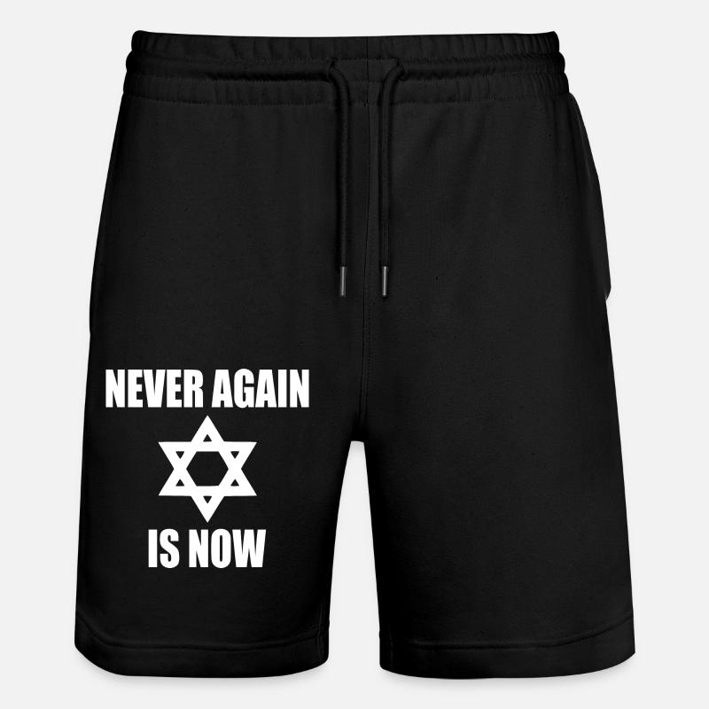 Never again is now - Stanley/Stella Trainer Unisex Organic Jogging Shorts - black