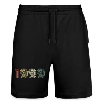 1999 Birthday Vintage 1999 Gift 1999 - Stanley/Stella Trainer Unisex Organic Jogging Shorts - black - Front - Nik (191cm) & Marisol (170cm)