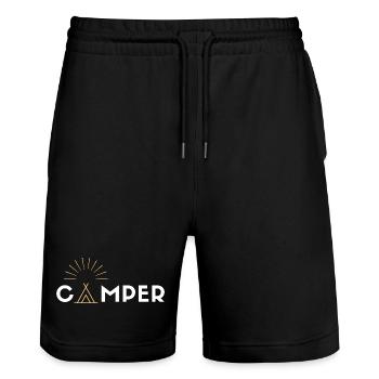 CAMPER - Stanley/Stella Unisex Bio Joggingshorts Trainer  - Schwarz - Vorne - Nik (191cm) & Marisol (170cm)
