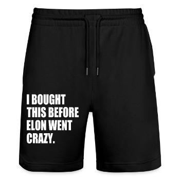 i bought this before elon went crazy - Stanley/Stella Unisex Bio Joggingshorts Trainer  - Schwarz - Vorne - Nik (191cm) & Marisol (170cm)