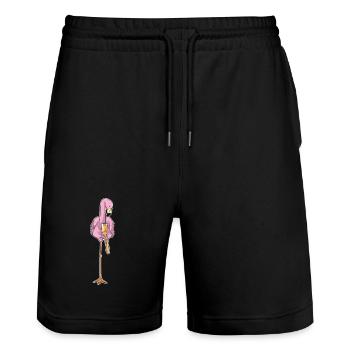 Flamingo Juice - Stanley/Stella Trainer Unisex Organic Jogging Shorts - black - Front - Nik (191cm) & Marisol (170cm)