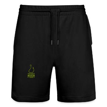 Angler Angelhaken Angelrute Sportfischer - Stanley/Stella Unisex Bio Joggingshorts Trainer  - Schwarz - Vorne - Nik (191cm) & Marisol (170cm)